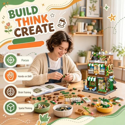 City Street View Building Blocks, Modular Architecture Model - color: Mocha Toned