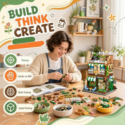 City Street View Building Blocks, Modular Architecture Model - color: Mocha Toned