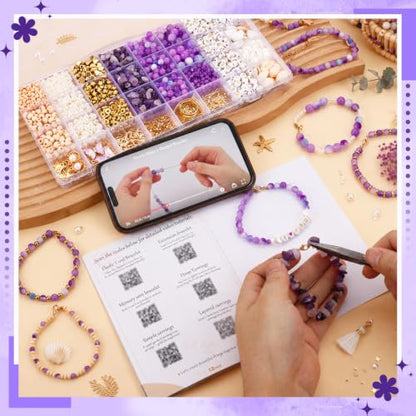 Wurosi Jewelry Making Supplies Kit, Bracelet Making Kit for Adult - color: Purple