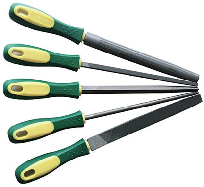 Metal File Set, 5-Piece, 8-inch,High Carbon Steel File,Work for Metal, Wood,Plastic - size: 8 inch Metal File