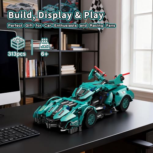 Race Car Building Block Set, 1:18 MOC Model Car Kit Building Blocks for Adults, Race Car Toy Birthday Gifts for Kids, Race Cars for Boys Girls Age 8-12+