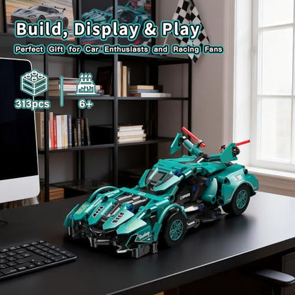 Race Car Building Block Set, 1:18 MOC Model Car Kit Building Blocks for Adults, Race Car Toy Birthday Gifts for Kids, Race Cars for Boys Girls Age 8-12+