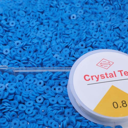 4000pcs Dark Blue Clay Beads,6mm Heishi Bead Polymer Flat Round Disc Bulk Beads for Jewelry Making,DIY Friendship Bracelet and Necklace Craft - color: Dark Blue