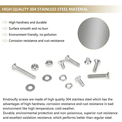 562 Pieces M3 x 4/6 /8/10 /12/16 /20mm Phillips Countersunk Head Machine Screws Nuts Washers Assortment Kit, 304 Stainless Steel, Fully Machine Thread - size: M3, style: Phillips Countersunk Head