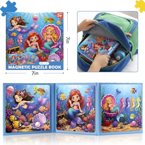 Biarek Mermaid Magnetic Puzzles for Kids 3-5, 37-Piece Travel Set - color: Mermaid - 37 Pieces
