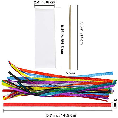 Supla 36 Sets 4 Style Magic Scratch Rainbow Bookmarks Making Kit for Kids Students Party Favor Scratch Paper DIY Bookmarks Bulk with Scratching Tools Satin Ribbons for Classroom Activities - size: Small
