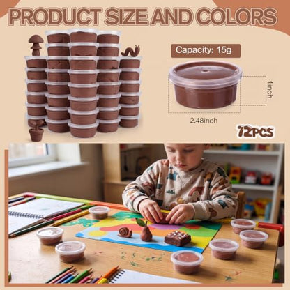VioraWhite 72 Pcs Air Dry Clay 2.4lb Modeling Clay Kit, Light Brown - color: Light Brown