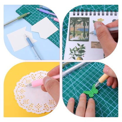 7 Pcs Knife Pen Craft Cutting Tools Utility Knife Paper Cutter Retractable Pen Carving Tools for DIY Kit Precision Craft Cutting Pens Cartoon Cutter Pattern Tool Carving Knives for Scrapbooking