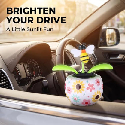 Solar Dancing Solar Powered Dancing Bee Toy in Colorful Shape Flip Flap Animated Bobblehead Dancer Window Sun Catcher Car Dashboard Decor Solar Power Kits Learning and Education