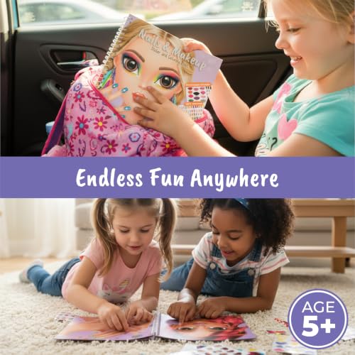 BSCOOL Nails and Makeup Coloring Book for Girls 2 Pack. Sticker Book - color: 2 PCS - Nails and Make Up