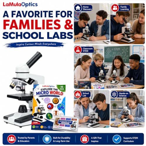 Microscope for Adults Students, 40X-2000X Metal Microscope Kit