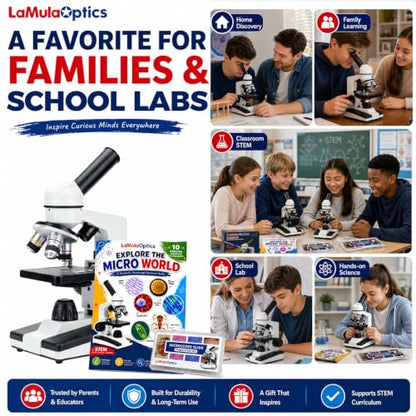 Microscope for Adults Students, 40X-2000X Metal Microscope Kit