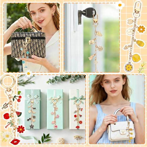 AUGSUN 439Pcs Keychain Making Kit Charms Lip Gloss Key Chain DIY Craft