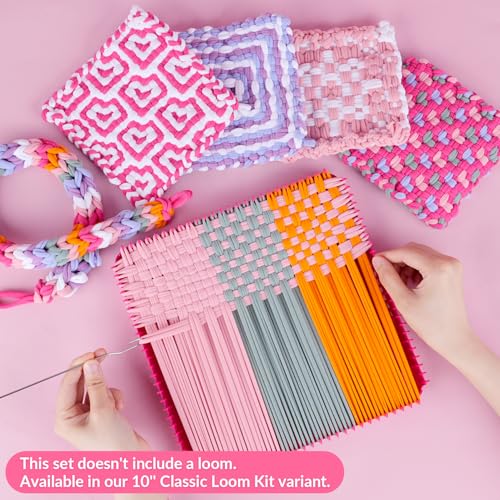 PREBOX 10’’ Potholder Weaving Loom Kit Refill Loops, DIY Crafts Supplies for Kids & Beginners, 224 Colorful Loops to Make 4 Large Pot Holders - color: Loops Refill - Plus