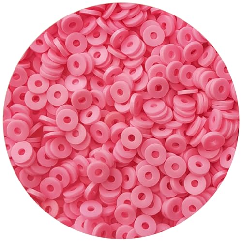 Pink Clay Beads for Bracelets Jewelry Making - color: Pink Clay Beads