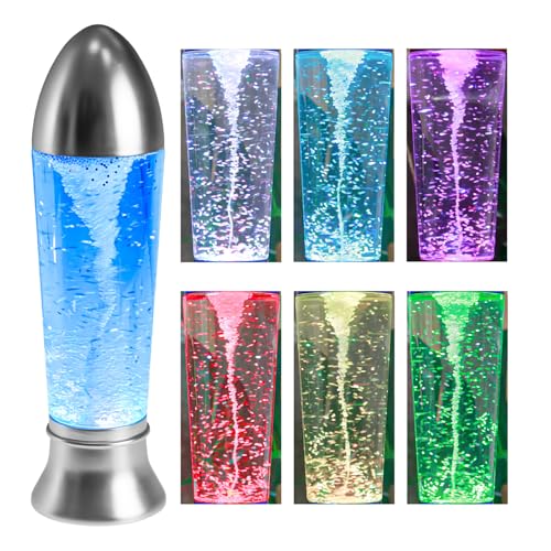 YAKii 10.5" Tornado Lamp LED Color Changing Table Lamp,Tornado Maker Science Toy, Battery/USB Cable Operated,Christmas Day Decoration Matte Silver - color: Matte Silver