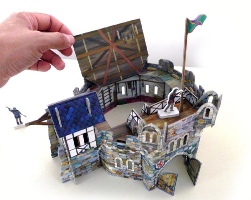 Clever Paper Round Tower with Figures