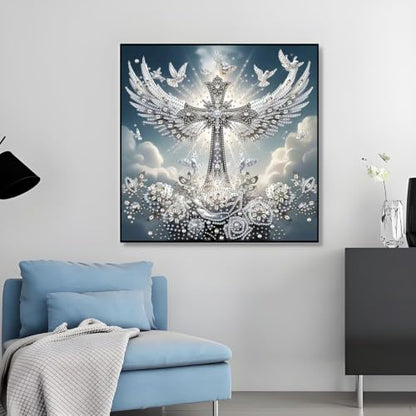 5D Cross-Angel Wings Diamond Painting Kits for Adults,Diamond Painting kits - color: YP080