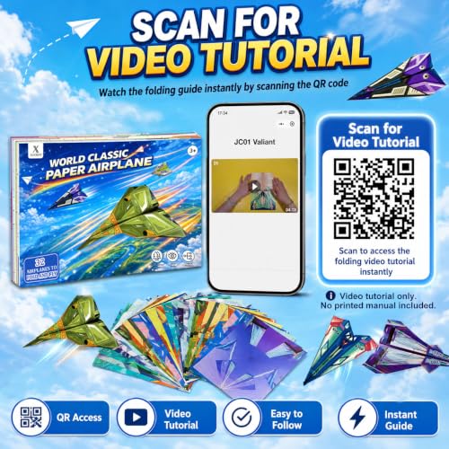 Xuoent Paper Airplane Kit, Origami Kit for Kids, World Classic Paper Planes - color: Green