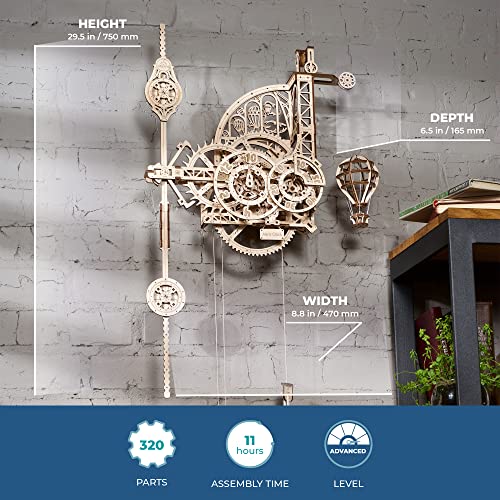 UGEARS Bundles Aero Clock Sky Watcher - 3D Wooden Puzzles Mechanical Clock Kit Idea DeskWood Clock Kits to Build - 3D Puzzles Model Kits for Adults