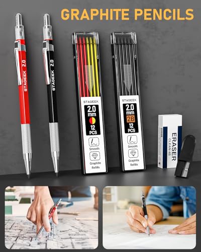 STAGEEK 17-in-1 Carpenter Pencils Set, Mechanical Pencils for Construction