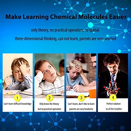 EXBEPE Organic Chemistry Molecular Model Kit 206pc Middle,High School Supplies, Educational Science Set Gift for Student to Learn Structure and Reactions