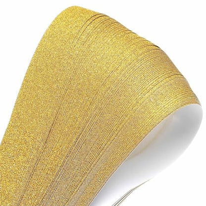 MECCANIXITY 200 Sheets Origami Paper Glitter Stars Papers Gold Fold Paper for Beginner Arts Crafts Projects,0.4 x 8.7 Inch - color: Gold