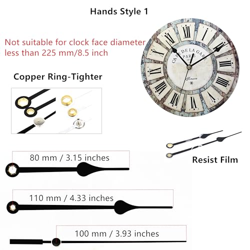 Youngtown Quartz Clock Movement Replacement Kit with Pendulum 17/32" Shaft - size: 17/32 inch total shaft length