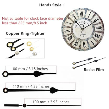 Youngtown Quartz Clock Movement Replacement Kit with Pendulum 17/32" Shaft - size: 17/32 inch total shaft length