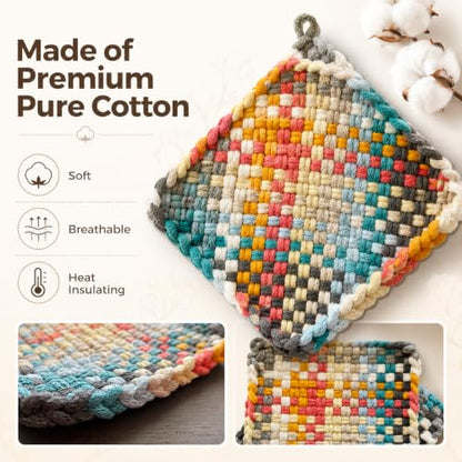 SOOHAOLISS 288PCS Cotton Loops for Potholders 7" with 12 Pastel Colors - color: 7‘’ 288pcs in 12 Pastel Colors