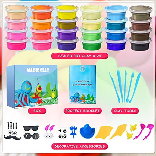 Modeling Clay Kit, 24 Colors Air Dry Clay - color: 24 Colors