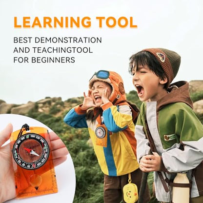 Compass Military Grade, Precision Navigation Compass for Hiking - color: orange