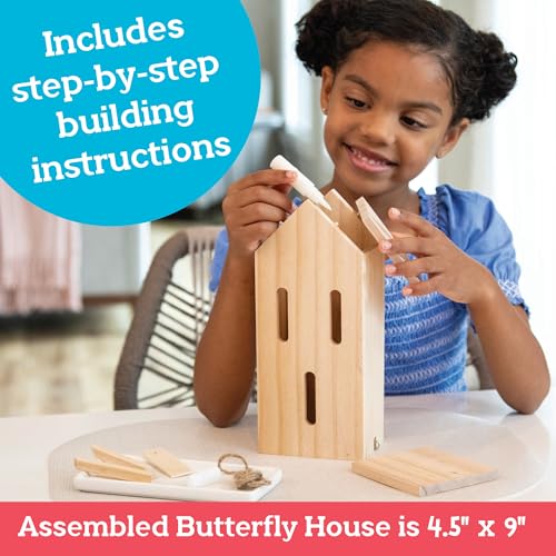 MindWare Make Your Own Butterfly House Kit - Butterfly Craft Kit for Kids Age 5 and Up