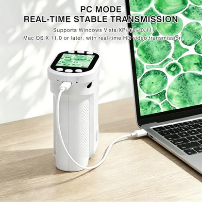 Kids Digital Microscope, 1000X Handheld Pocket Microscope STEM Science Toy - color: white