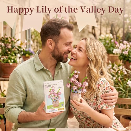 rowood 3D Puzzle Wooden Flower Craft Kit for Adults-Pink Lily of the Valley - style: Pink Lily of the Valley