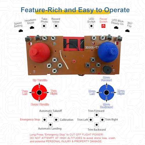 DIY Drone Kit with Brushless Motor & Dual Camera - STEM Building Project with Optical Flow Hovering, 360° Flips, One-Click Controls for Beginners to Learn Drone Engineering