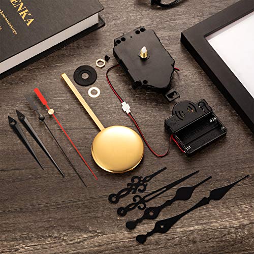 Hicarer Quartz Pendulum Clock Mechanism Clock Replacement, 3 Pairs Hands