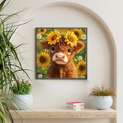 Diamond Art Kits for Adults & Beginners, Highland Cow Diamond Painting Kit - color: HMDPUS-25405