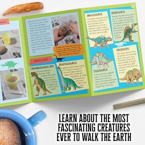 Thames & Kosmos I Dig It! Dinos - Dinosaur Eggs Excavations | 8 Dig-Out Kits, Unearth Dinosaur Figurines, a T. Rex Claw & Tooth Replica, Includes Tools & Guide, Great Birthday Gift for Kids Ages 5+