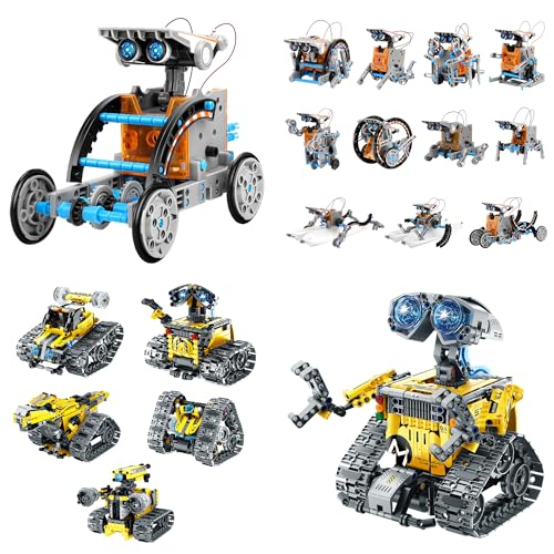 Bundle - 2 Items: Sillbird Solar Robot Toys & Robot Building Kit with Remote Control for Boys Ages 8-14, Christmas STEM Robotics Technic Toy, Coding Gift for Kids