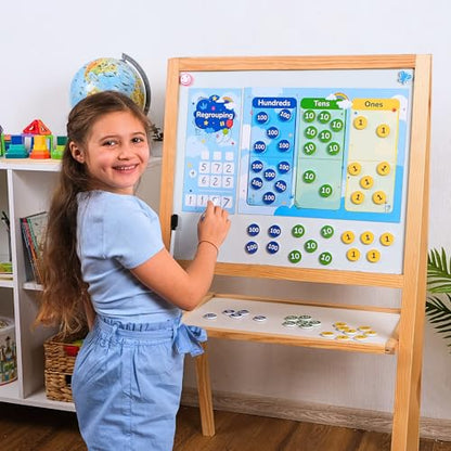 Simply Magic 70 PCS Magnetic Regrouping Activities Kit - Place Value Chart