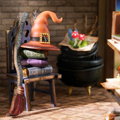 CUTEBEE DIY Dollhouse Miniature Kit, DIY Wooden Dollhouse Kit Miniature House Kit Tiny House Kit, Creative Room Idea (Magic House)