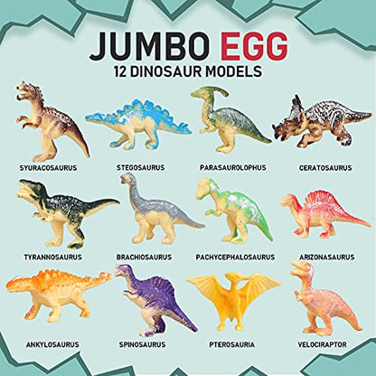 Jumbo Dinosaur Egg Dig Kit, Dinosaur Toys for Kids 5-7 with 12 Dinosaurs - style: Grey Jumbo Dino Egg