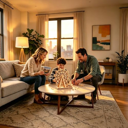 3D Wooden Puzzles for Adults: DIY Ferris Wheel Model Kit - color: Ferris Wheel
