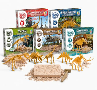 Science4you Dinosaur Excavation Kit Bundle – 5 Fossil Dig Kits for Kids, T-Rex, Triceratops, Stegosaurus, Brachiosaurus and Mammoth, STEM Science Toy, Archaeology Gift for Kids
