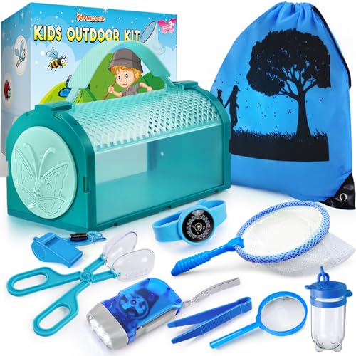 Bug Catcher Kit & Outdoor Explorer Kit for Kids, 10 Pcs Bug Catching Kit - color: Blue