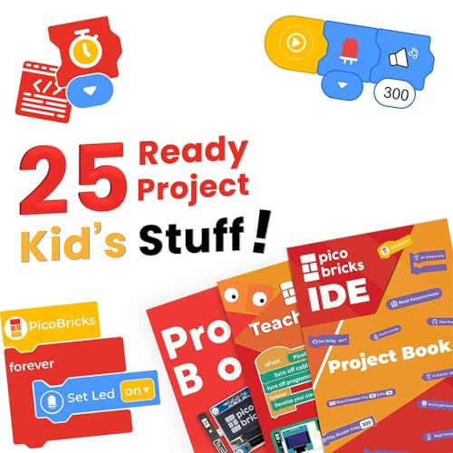 Picobricks Raspberry Pi Pico W Starter Kit with 12 Detachable Sensors and Extensive Learning Guide, Raspberry Pi Kit, Raspberry Pi Starter Kit, DIY Coding Kit - size: IoT Expert Kit