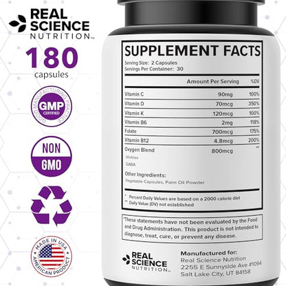 Real Science Oxygenate Miracle (Pack of 3) – Lung Support Supplement to Help Relieve Wheezing, Shortness of Breath, Rapid Heart Rate & Fatigue – for Clear Lungs & Breath Support, 60 Caps Each - size: Pack of 3