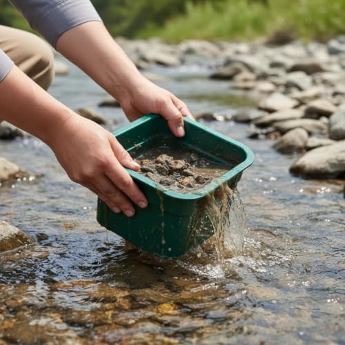 Sluice Fox mini Classifier Screen Gold panning Kits, Stainless Steel Screen mesh sifting Sieve Prospecting and gem Sorting; Shark Tooth sift Sifter - color: 5 Piece Green
