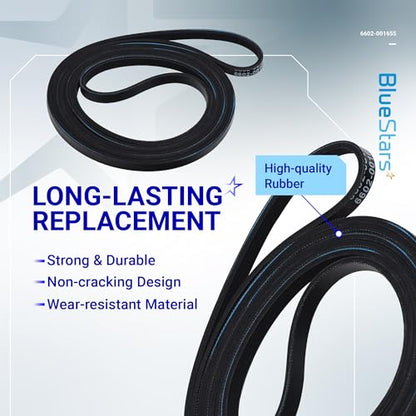 BlueStars 6602-001655 Dryer Drum Belt & DC93-00634A Idler Pulley & Clip